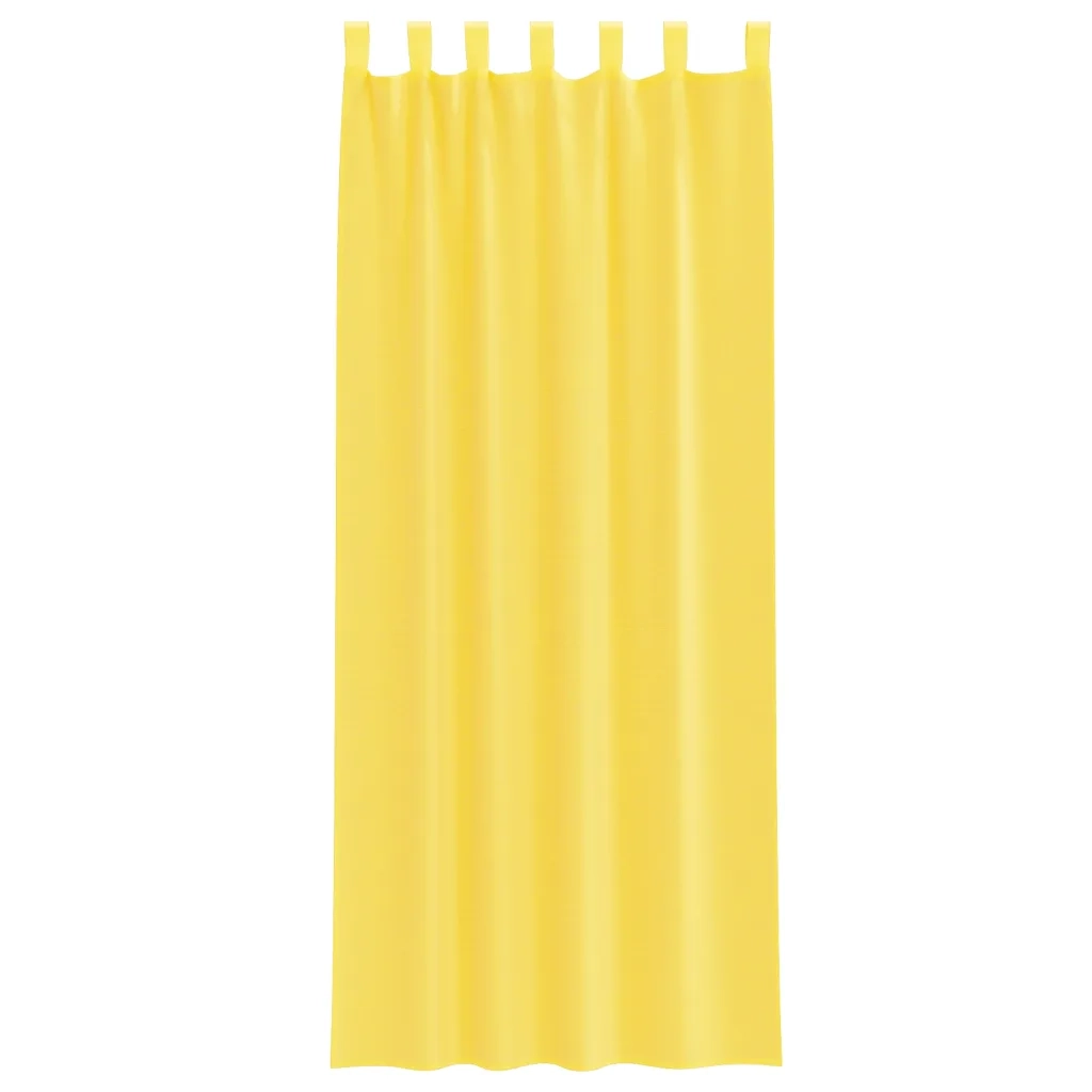 Tende in Voile con Passanti 2 pz Giallo 140x260 cm 4102320