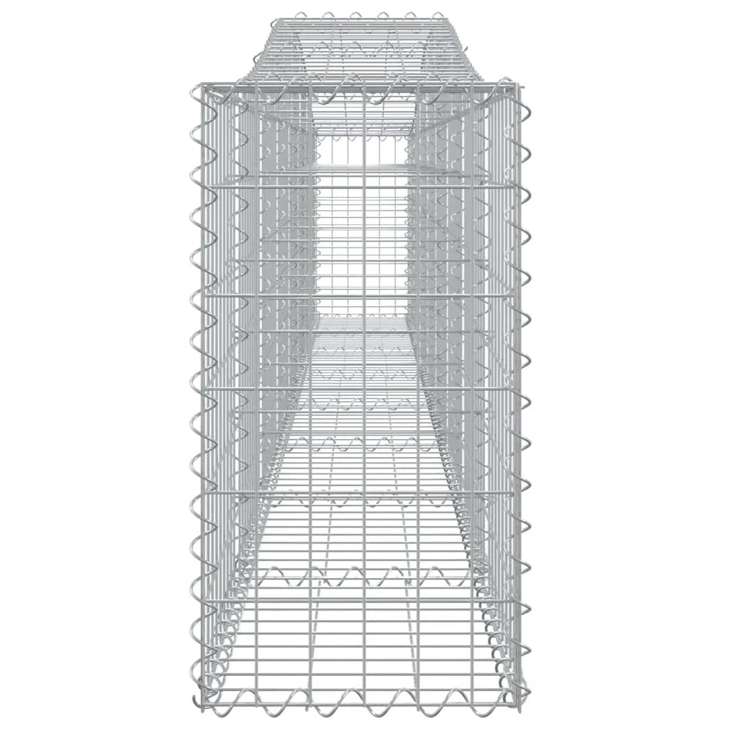 Cestini gabbioni recinzione a gabbia muro di contenimento ad arco 10 pezzi 400 x 30 x 60/80 cm ferro zincato argento 02_0040282