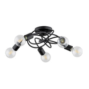 Plafoniera loft nera in metallo Alfa MAXIS 5xE27 15W