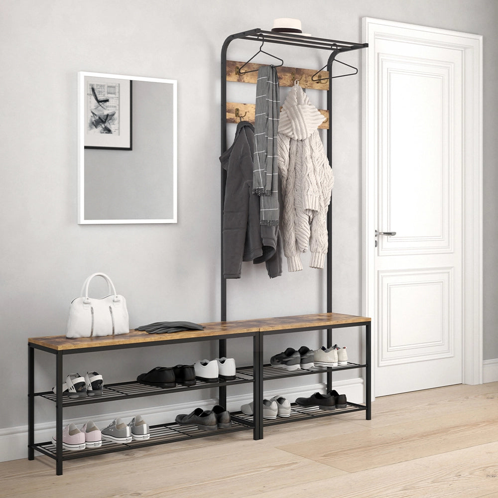 Vicco Panca scarpiera da ingresso Legno antico 100 x 51.5 cm