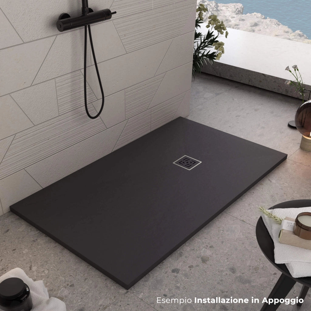 Piatto Doccia in Pietra 75x90 cm Bonussi Canton Nero