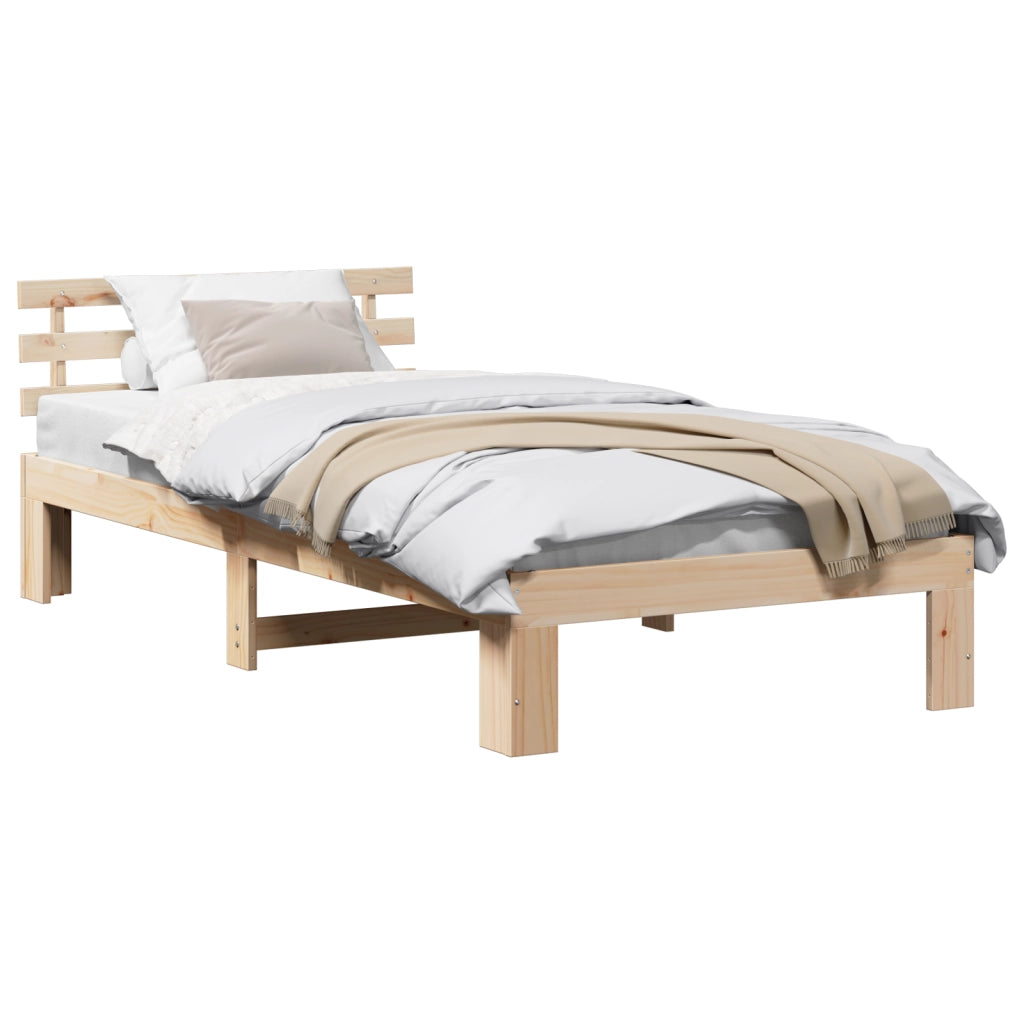 Struttura del letto in legno di pino Naturale Legno 75 x 190 cm
