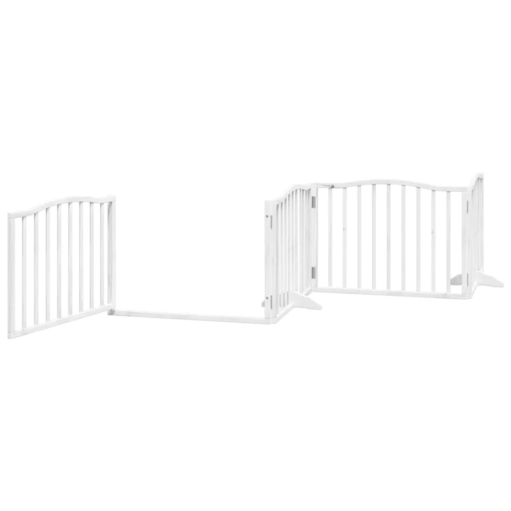 Cancello Cani Porta Pieghevole Bianco 12 Pannelli 960 cm Pioppo 3155620