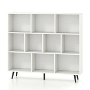 Scaffale a 10 cubi 120 x 24 x 107 cm moderno organizer portaoggetti con maggiore stabilità e sicurezza antiribaltamento realizzato in legno ingegnerizzato bianco 20_0014787