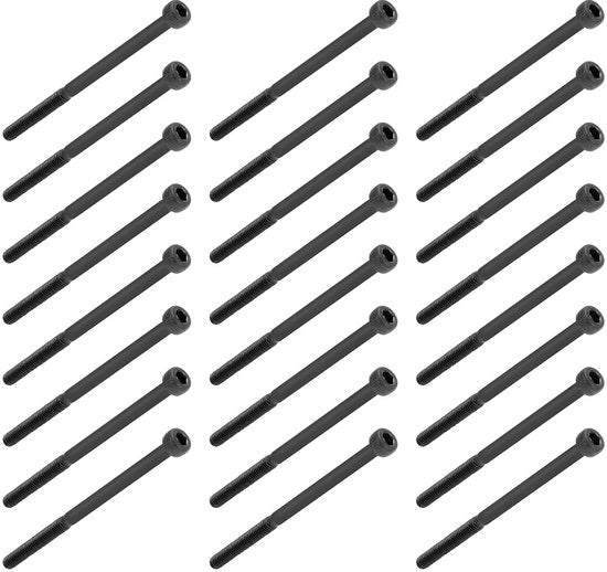 Set di viti Inbus 12,9 di alta qualità - con doppio dado - per lato interno - M3 - 24 pezzi - in acciaio di carbonio laminato - viti Inbus