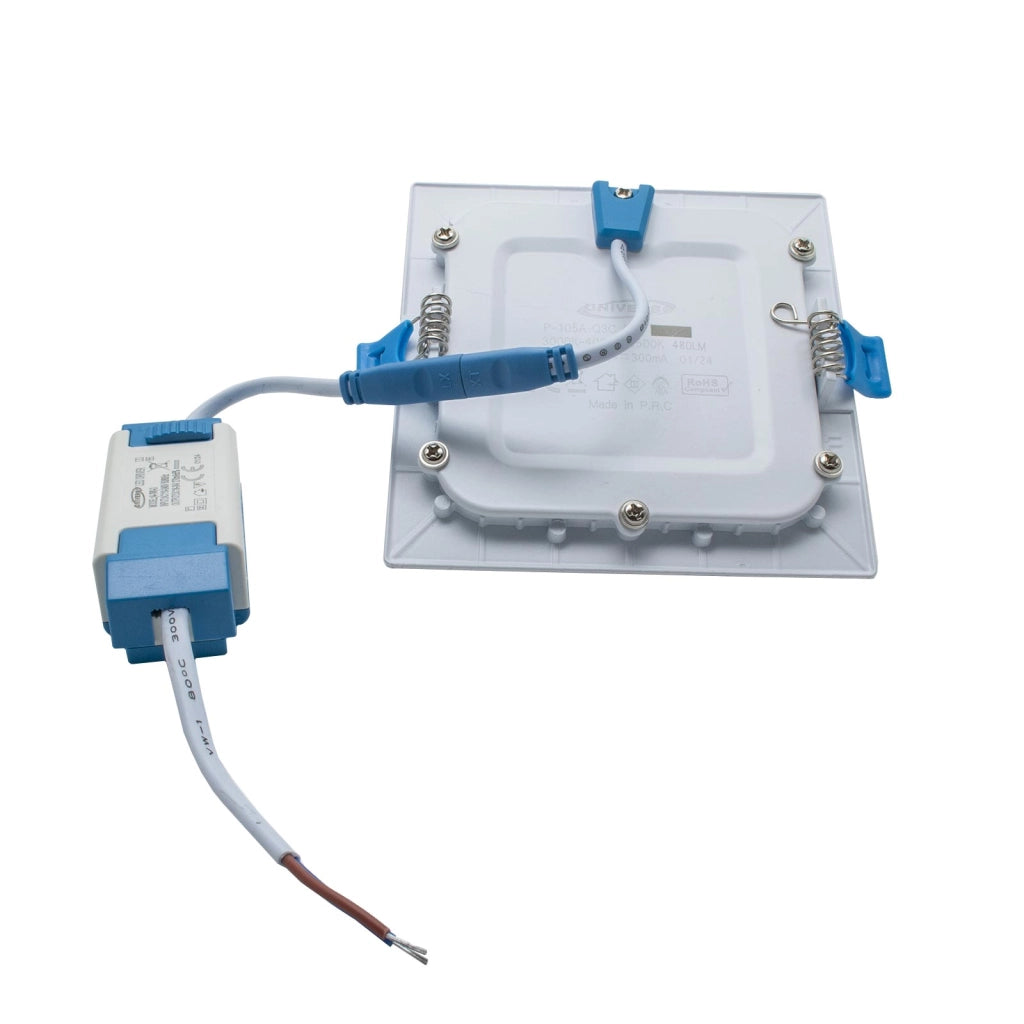 Faretto incasso LED 6W pannello quadrato slim interruttore CCT da 3000K a 6500K luce corridoio cucina foro 10cm