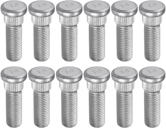 Bout M12x1.5 in acciaio inox - con clip - 12 pezzi - resistente alla corrosione - sostituzione rapida - set di 12