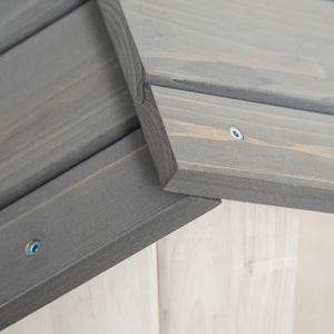 Cuccia per Cani a Casetta 83,5x54x82,5 cm in in Legno di Pino Grigio e Bianco