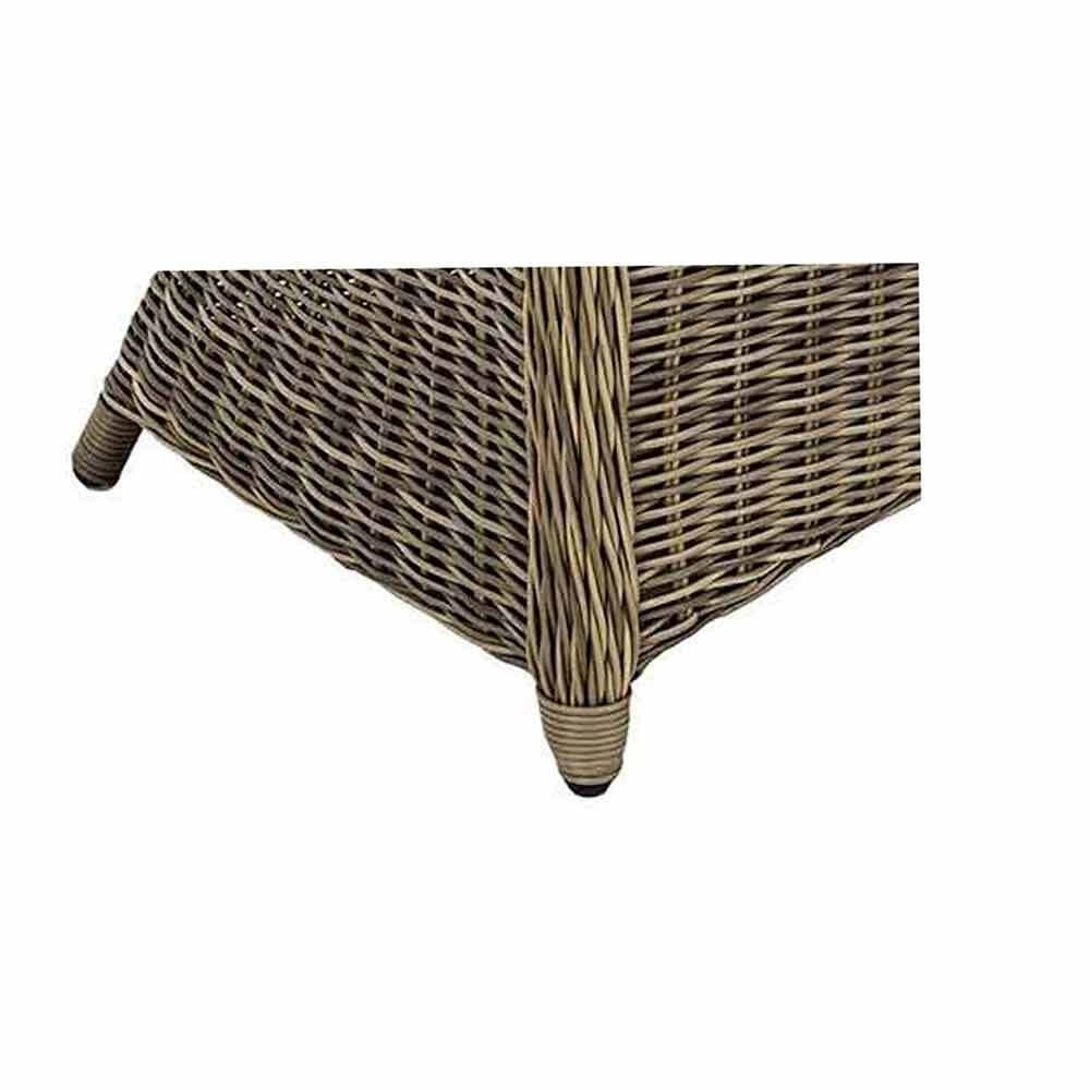 Poltrona Roma in rattan naturale intrecciato grigio con cuscino in omaggio