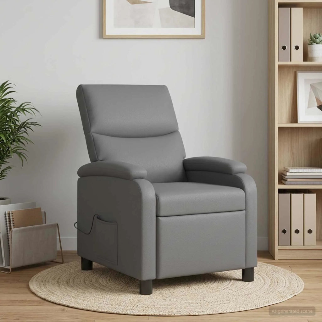 Divano Sedia-Poltrona Massaggiante Grigio Similpelle 726937