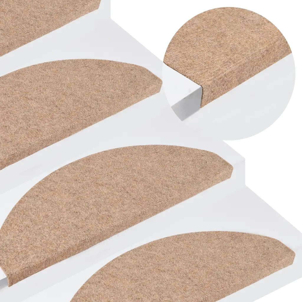 Tappetini Autoadesivi per Scale 30 pz Beige 65x22,5x3,5 cm