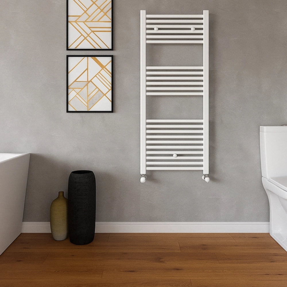Termoarredo bianco per bagno in acciaio calorifero termosifone scaldasalviette *** misure h1200xl550xi500 23 tubi, pe...