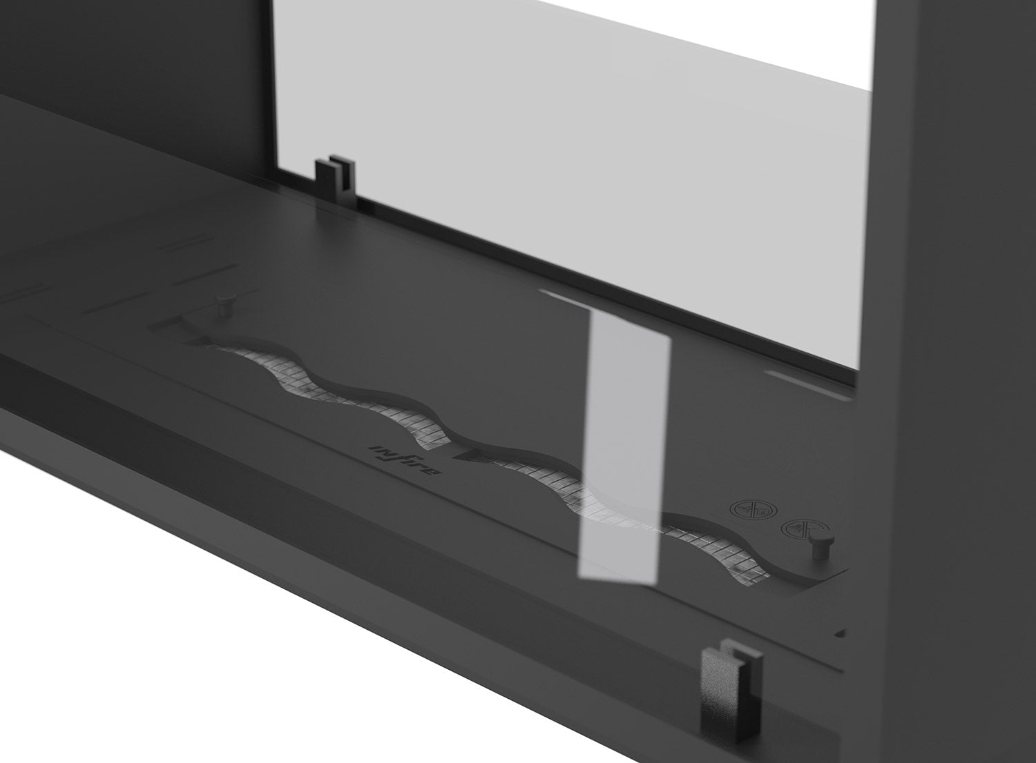 Camino a Bioetanolo da Incasso 83,5x163,5x35 cm Bifacciale 2 Side 1600 Slim Verticale Nero con Vetro