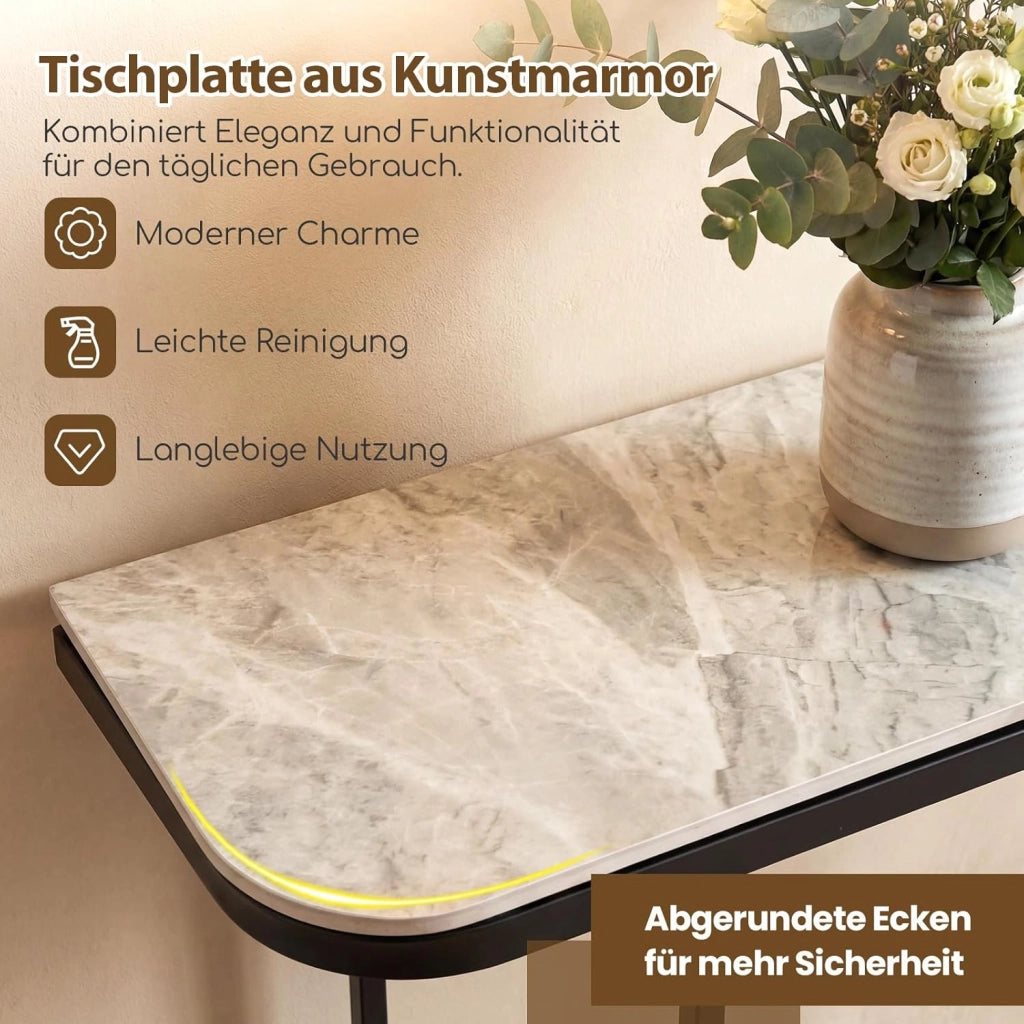Tavolo consolle sottile, tavolo da corridoio con protezione antiribaltamento, tavolo d'ingresso con gambe regolabili, tavolo da esposizione per soggiorno e corridoio, 110 x 30 x 91 cm (grigio)