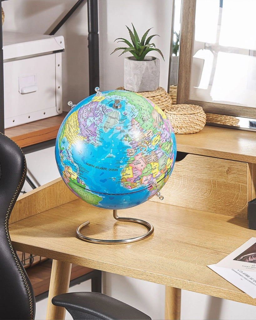 Globo Decorativo mappamondo color Blu 25 cm Moderno con Magneti