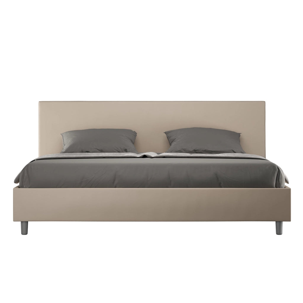 Letto Matrimoniale Extra Large 200x210 cm con Rete Adele Tortora