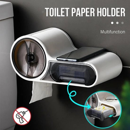 Toiletpapier holder adesivo per parete, senza foratura.