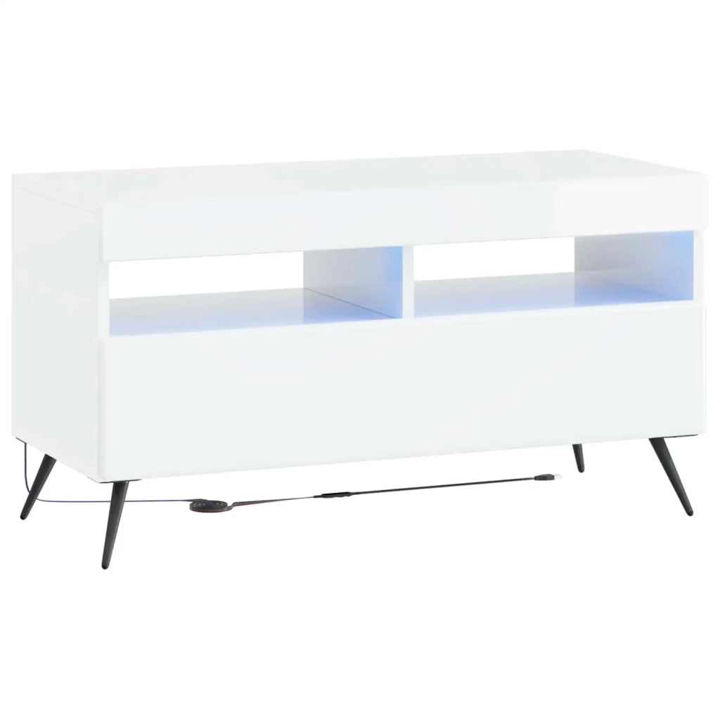 Mobile TV LED a 5 pezzi Bianco Lucido Legno ingegnerizzato 3416925