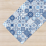 Tappeto passatoia fantasia made in Italy antiscivolo lavabile aderente Fantasia Maiolica , Piastrelle 421 - 50x250cm