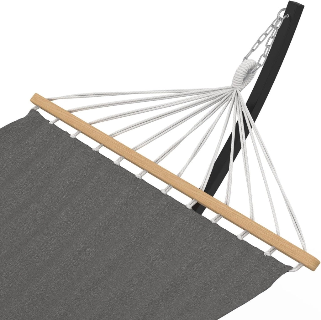Amaca XL con supporto in metallo nero e telo grigio antracite