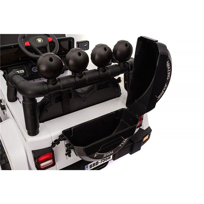 Macchina Elettrica per Bambini Fuoristrada Adventure 12V con Telecomando Bianco