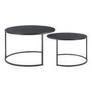 Set di 2 tavolini rotondi impilabili in metallo nero 03_0008530