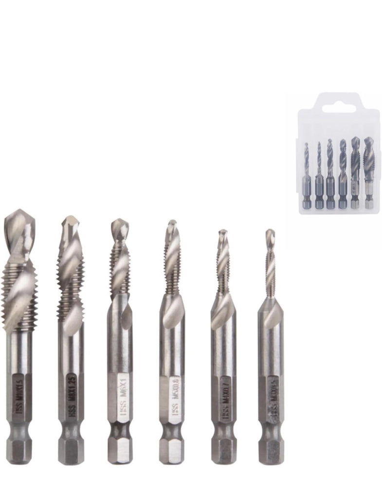 Set 6 punte per trapano HSS Filettanti ferro M3 M4 M5 M6 M8 M10