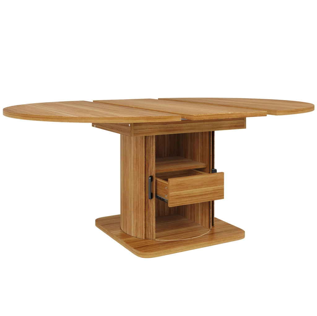 Tavolo estensibile 118-158x118x76 cm con 4 modalità; piano in MDF; nero marrone
