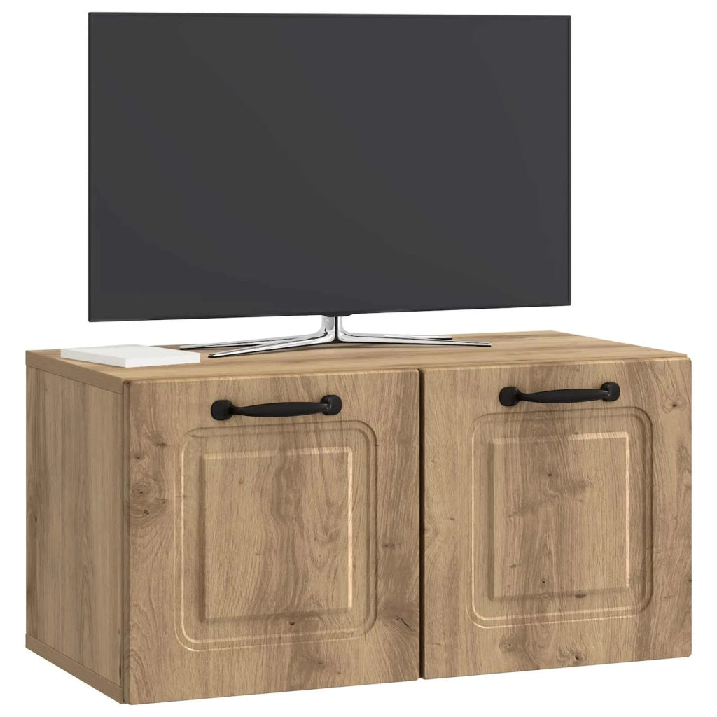 Mobile Porta TV da Muro-Credenza per TV sospesa Rovere Artigianale 59,5 x 31 x 30 cm 491304