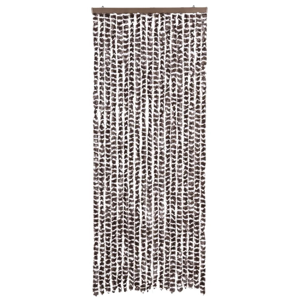 Tenda Antimosche-Zanzariera Marrone e Bianca 56x200 cm in Ciniglia