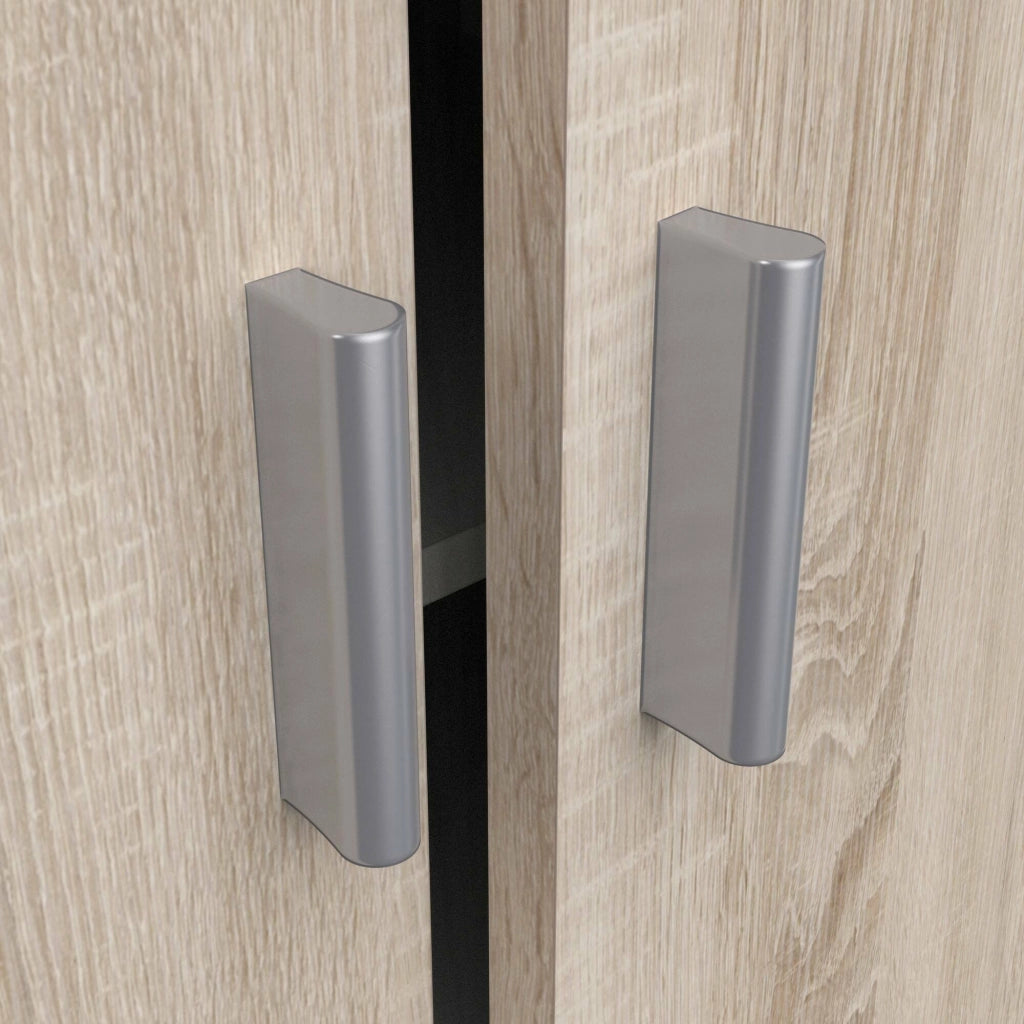 Scarpiera Abigaille, Armadietto multifunzione, Mobiletto portaoggetti con scaffali, Scarpiera a due anti e 6 ripiani, Cm 55x39h108, Rovere