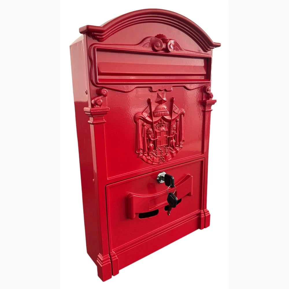 Cassetta Postale Portariviste in alluminio 255x88x405H cm Classico Colore Rosso