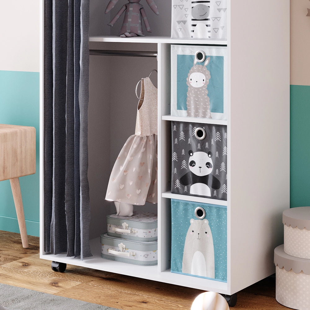 Vicco Armadio multifunzione Bianco 100 x 146.6 cm con box pieghevole