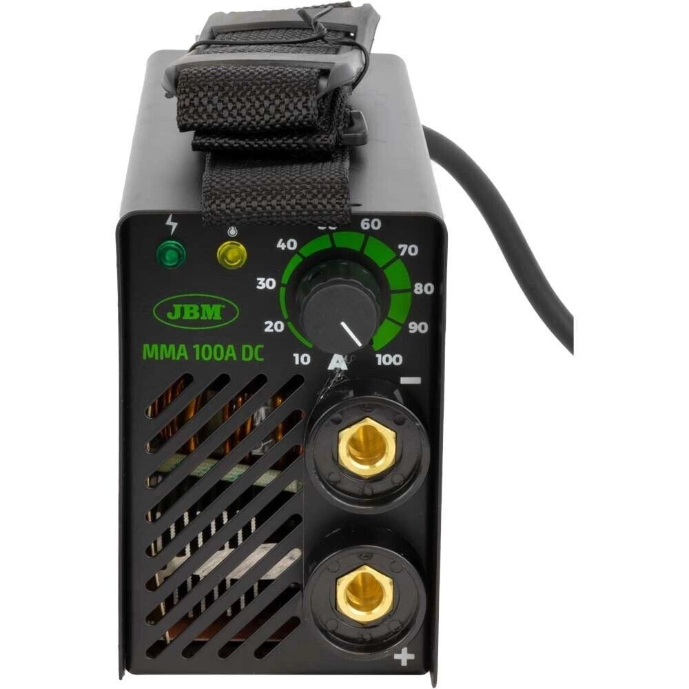 Saldatrice ad inverter da fabbro MMA 100A con casco saldatura autoscurante completa cavi