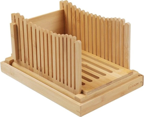 Snidorella opvougbare con brodiera in legno con guida snidorella regolabile e raccolta briciole - Soluzione snidorella compatta e eco-compatibile per pane fresco