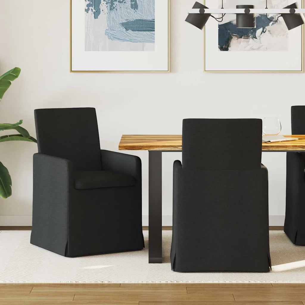 Sedie da pranzo 2 pcs Nero 57 x 67 x 95 cm Tessuto