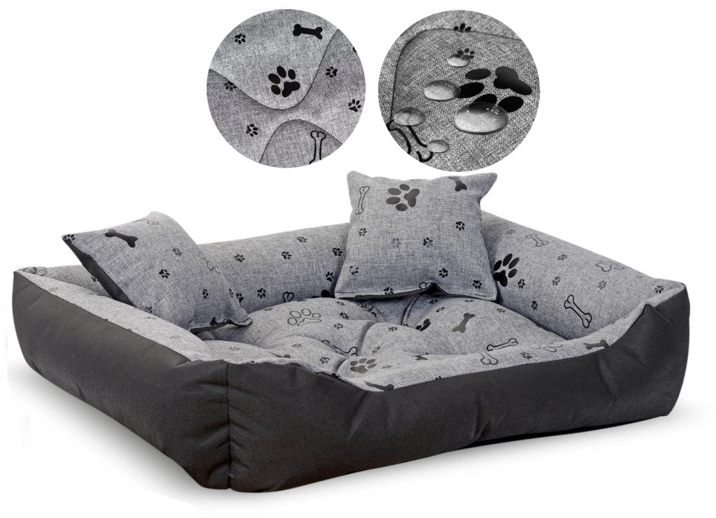 AIO FACTORY 100x75 cm Letto per cani impermeabile Ossa nere