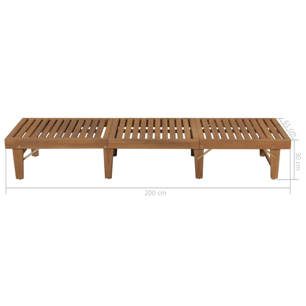Lettino prendisole sedia a sdraio lettino prendisole letto da giardino mobili da giardino mobili da esterno pieghevoli con cuscino legno massello di acacia 02_0012843
