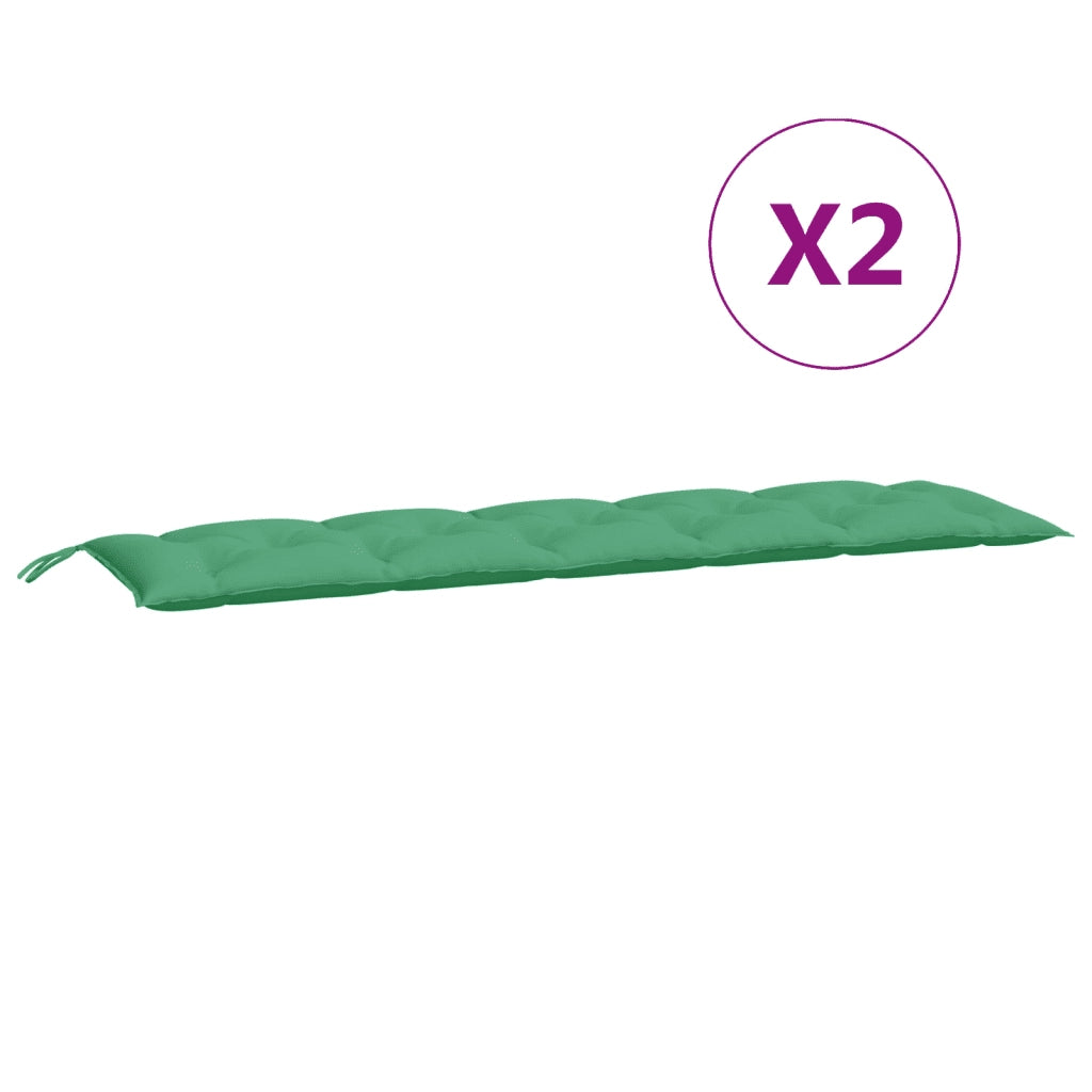 Cuscini Panca da Giardino 2 pz-Set di 2 Cuscini per panchina da esterno Verdi 180x50x7cm Tessuto Oxford