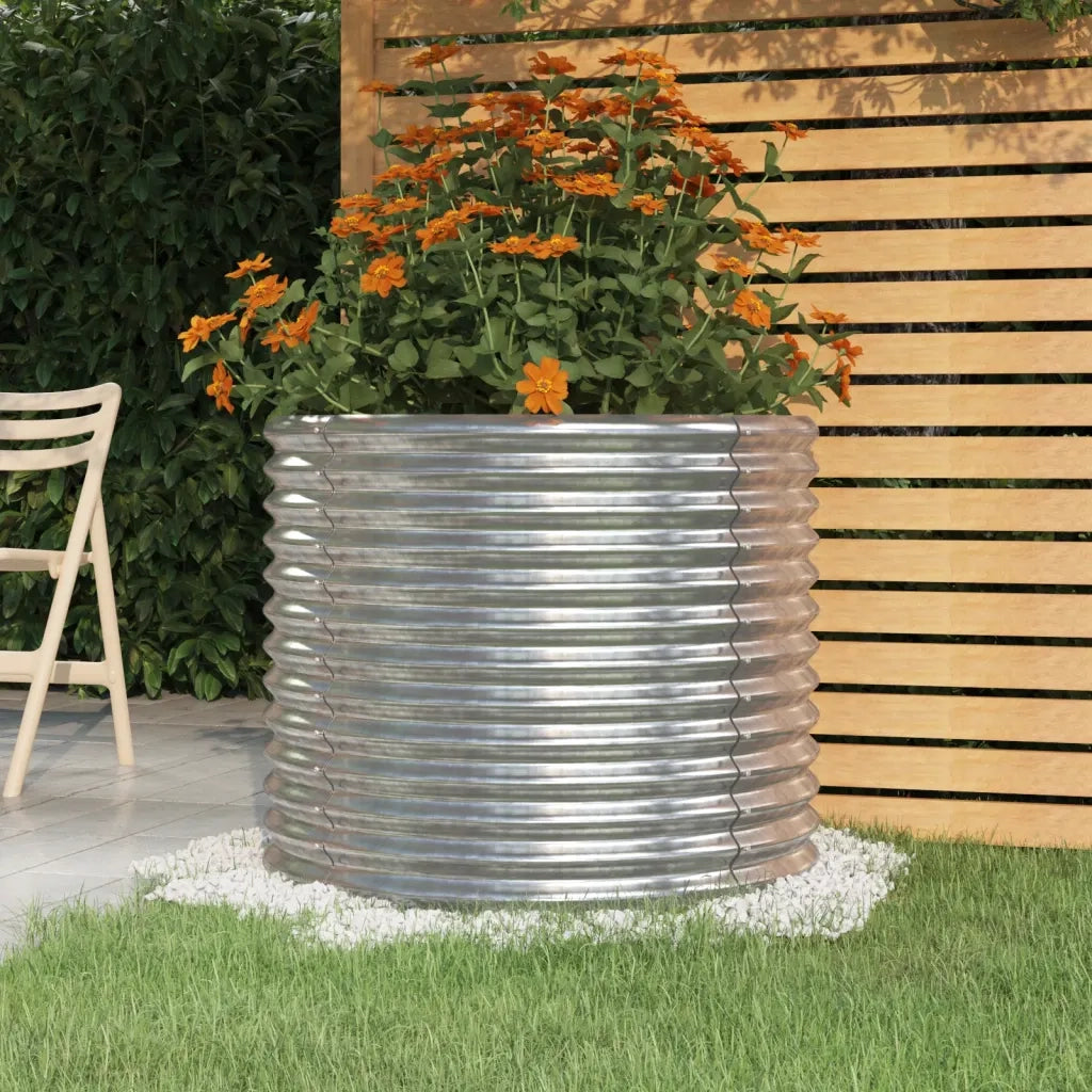Vaso Giardino Acciaio Zincato 80x80x68 cm Argento 318862