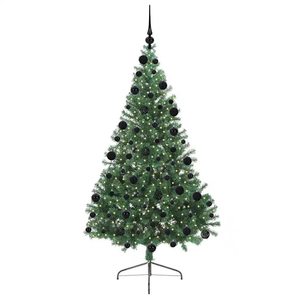 Albero di Natale Artificiale-Albero Natalizio con luci integrate Verde 210 cm 567865