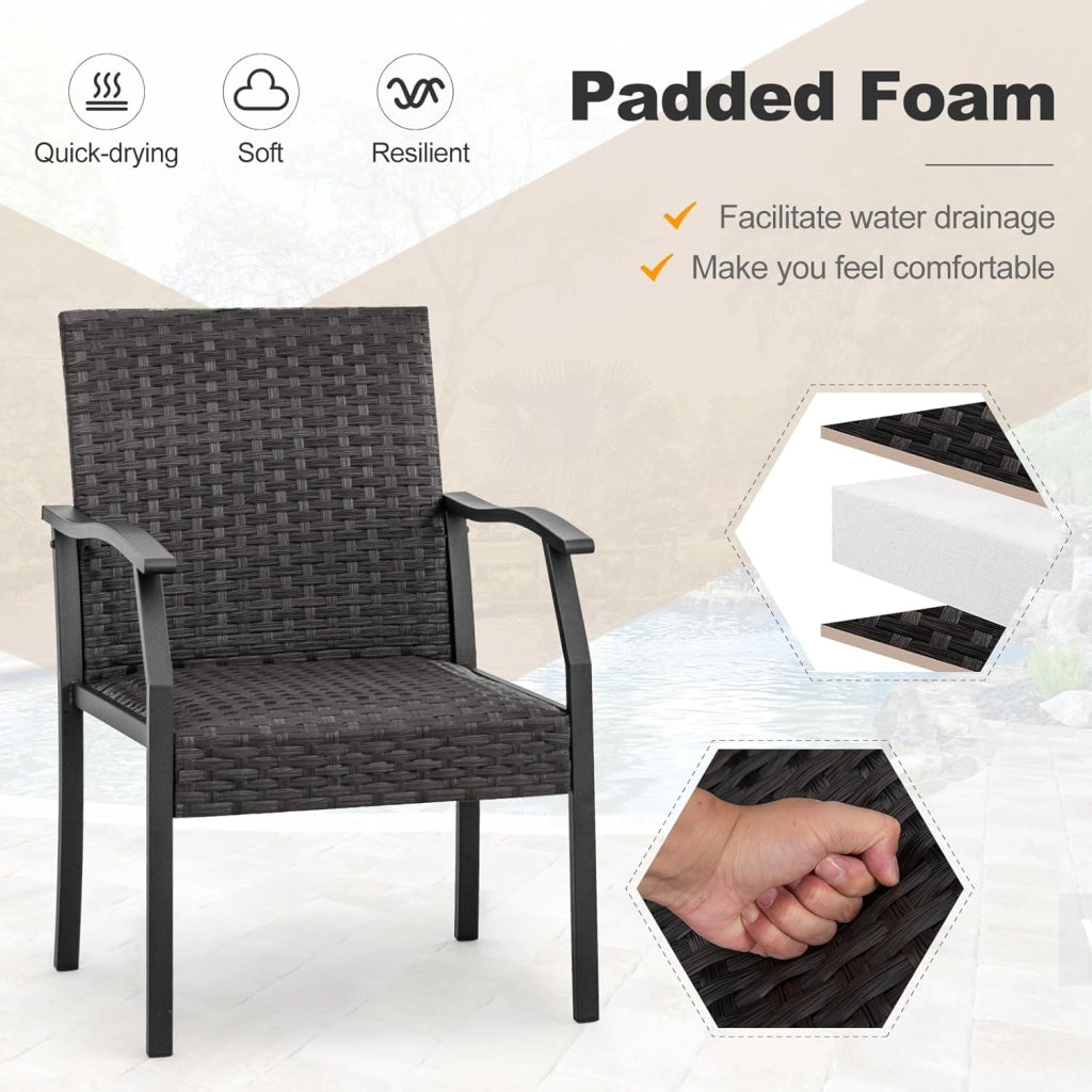 Set di mobili da giardino in rattan, resistenti alle intemperie, mobili da balcone, set di 2 sedie con tavolo, mobili da balcone per 2 persone, set di sedute