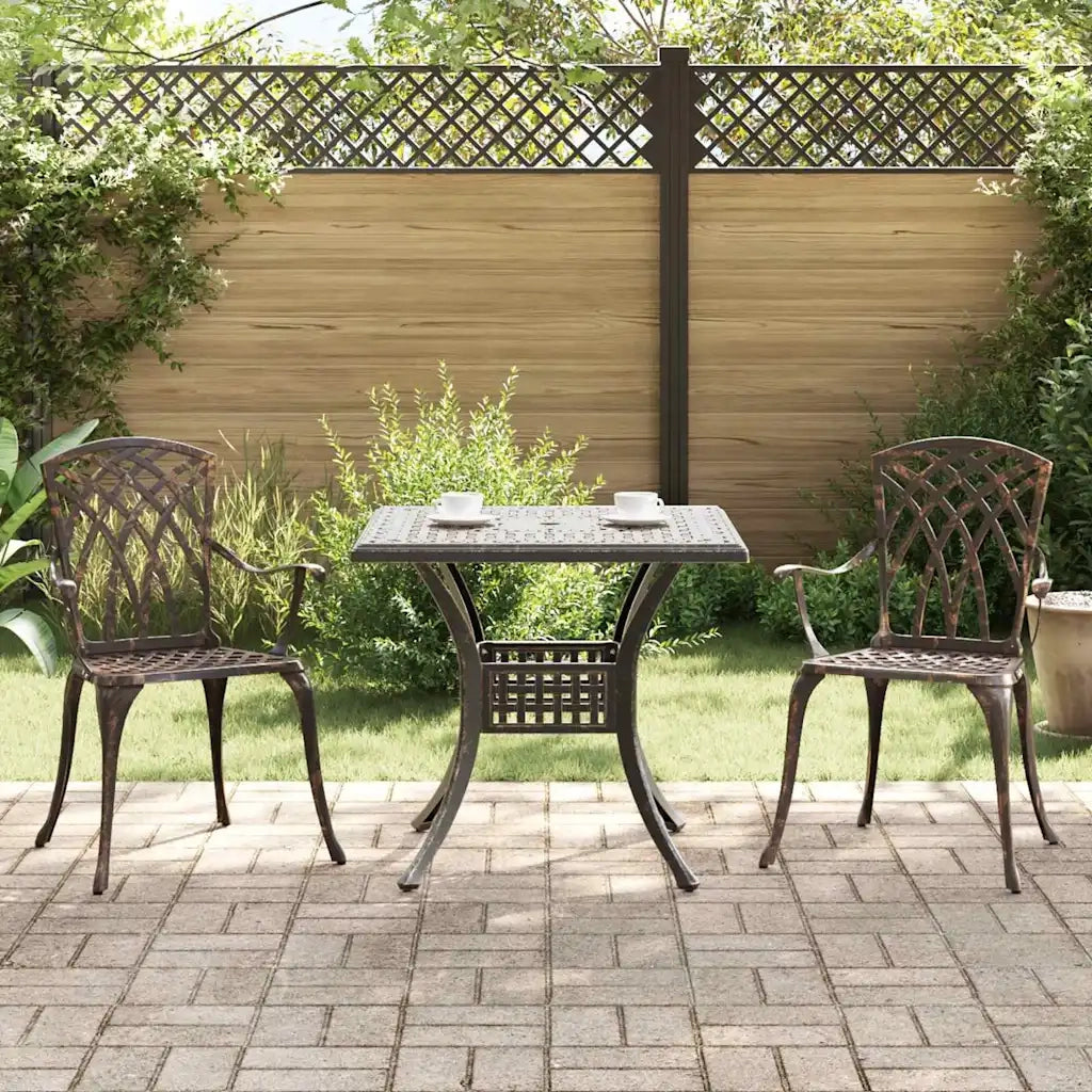 Set di Tavolo da Giardino 3 pcs Bronzo Alluminio pressofuso 3334756