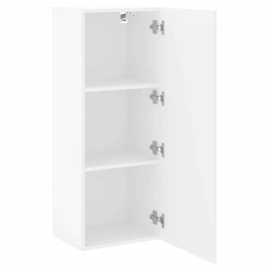 Mobile TV multimediale mensola TV credenza TV montaggio a parete adatto per sala da pranzo soggiorno camera da letto 40,5 x 30 x 102 cm legno ingegnerizzato bianco 02_0027777