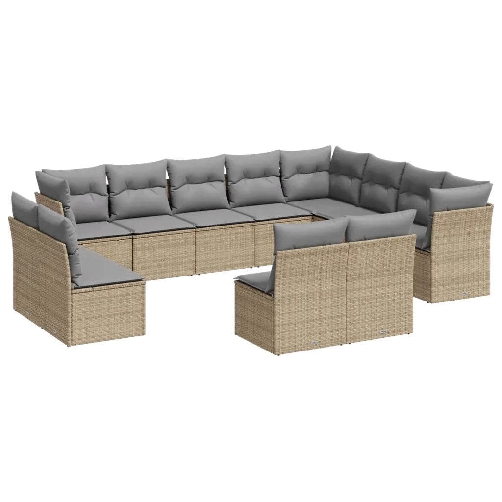 Set Divani da Giardino 12 pz con Cuscini Beige in Polyrattancod mxl 111540
