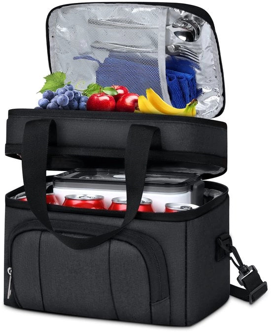 Termica Insolata Tazza da Picnic Opvolutile per Bambine 10L Tazza da Picnic Isolata Tazza da Picnic per Ufficio Scuola e Viaggi in Bicicletta Nero