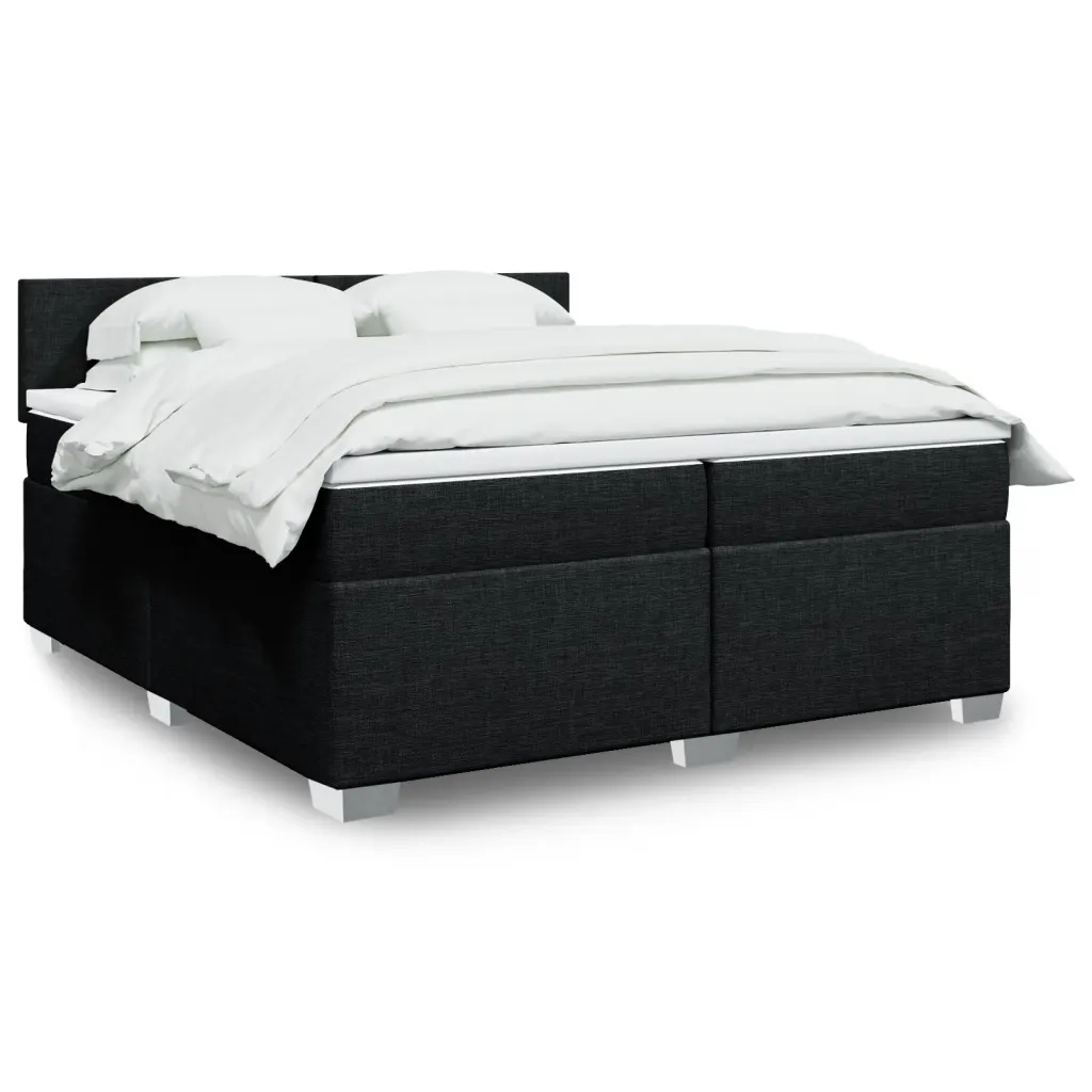 Giroletto a Molle con Materasso Nero 200x200 cm in Tessuto 3285990