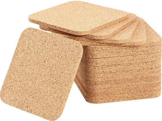 Sottopiedini in gomma, assorbenti, quadrati, 5 mm spessi, 10,2 x 10,2 cm, 20 pezzi