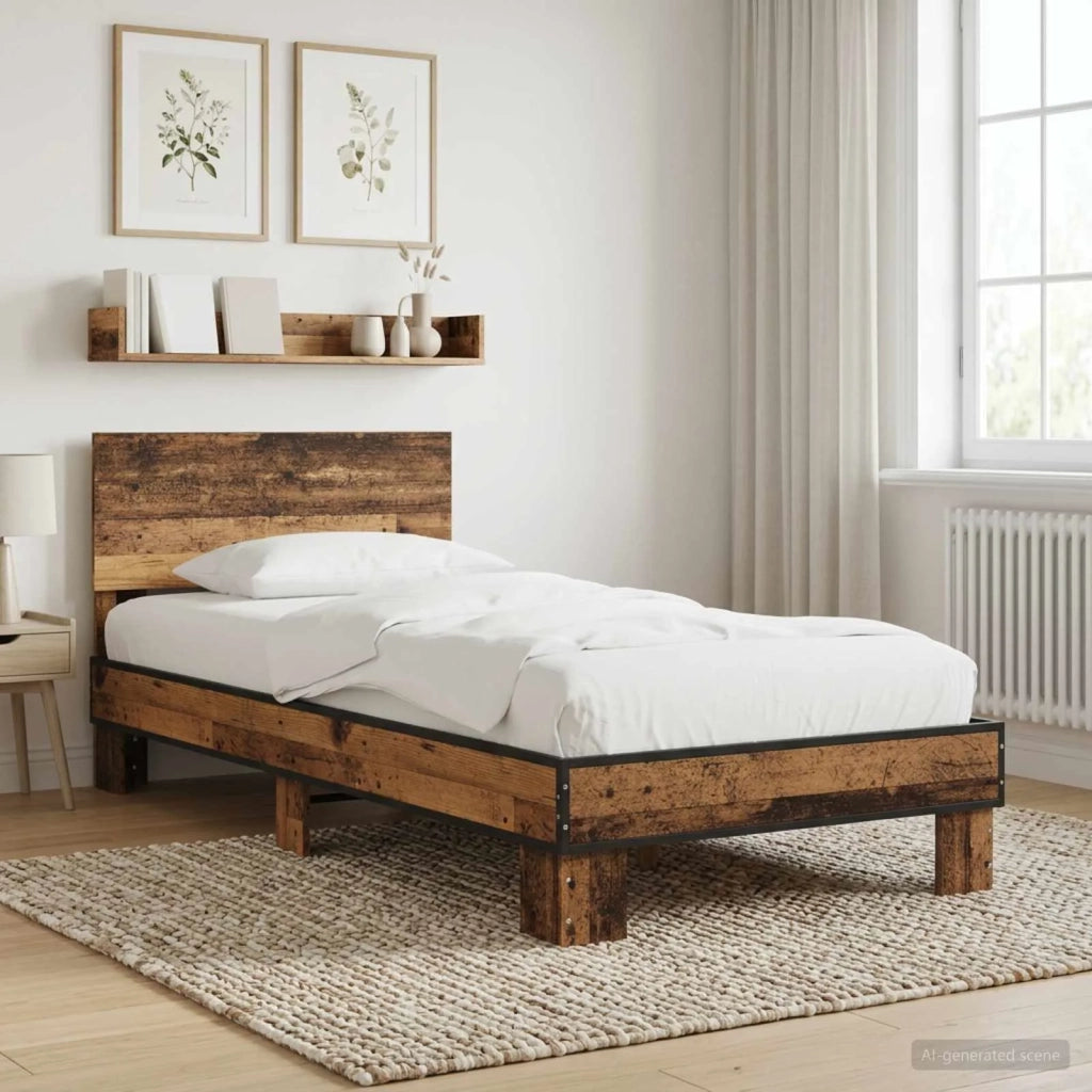 Struttura letto con testata Legno antico 80 x 200 cm 8009085