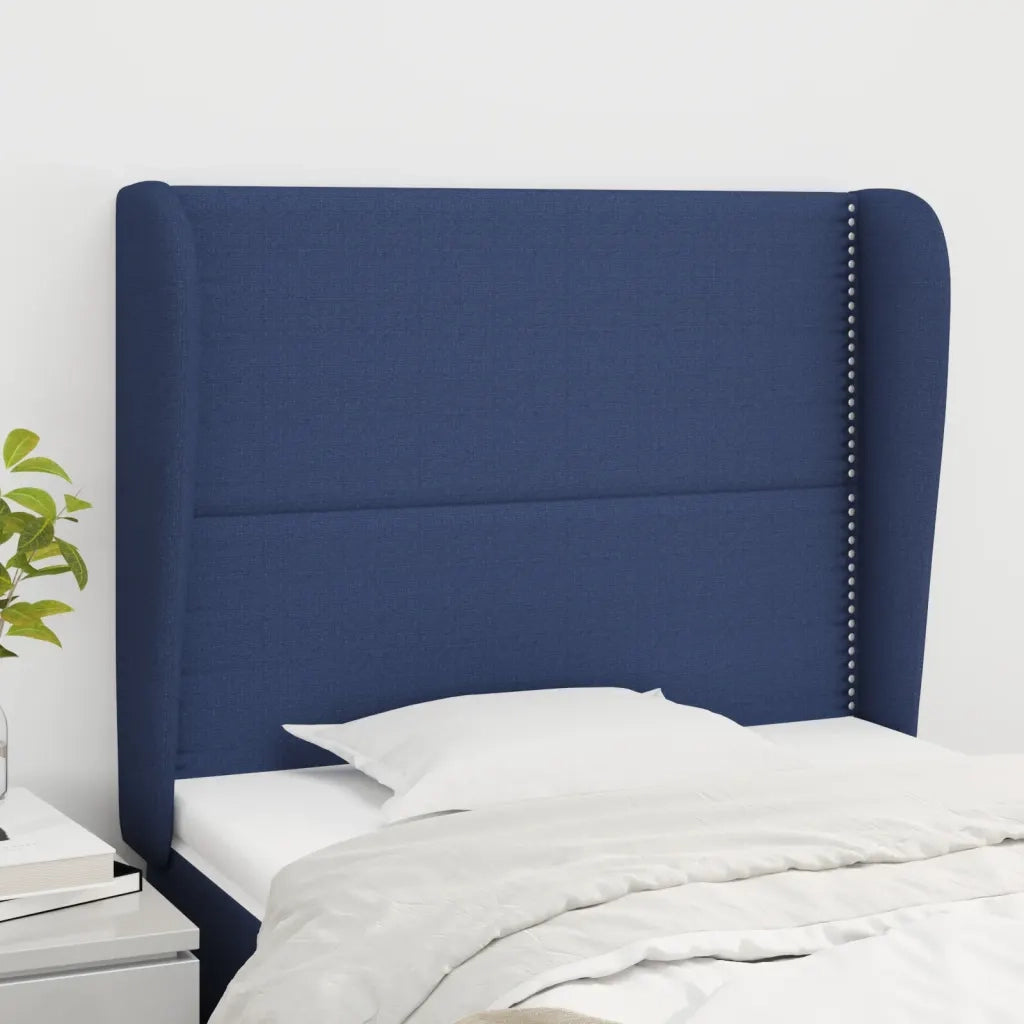 Testiera ad Orecchio Blu 103x23x118/128 cm in Tessuto 3117812